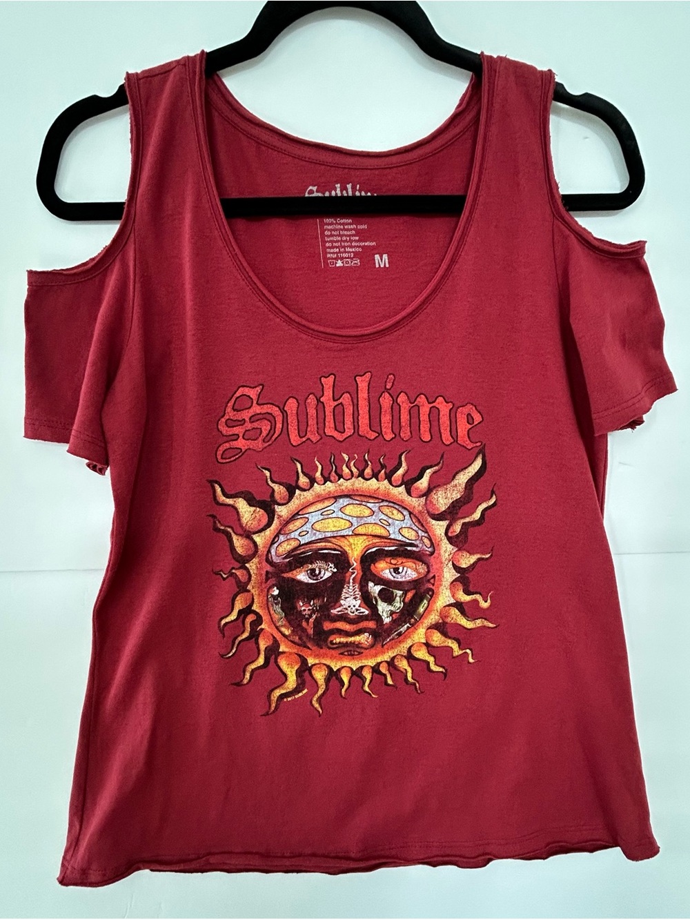 Sublime Red Cold-Shoulder Graphic Tee